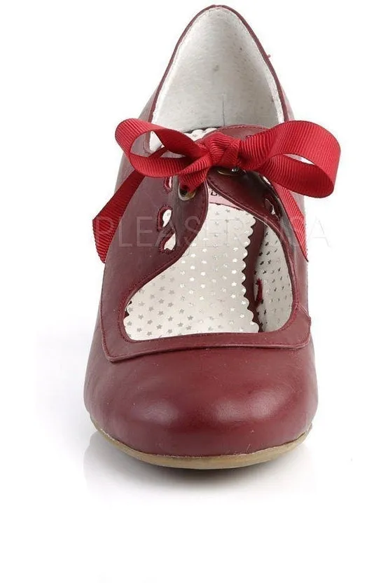WIGGLE-32 Pump | Burgundy   Faux Leather