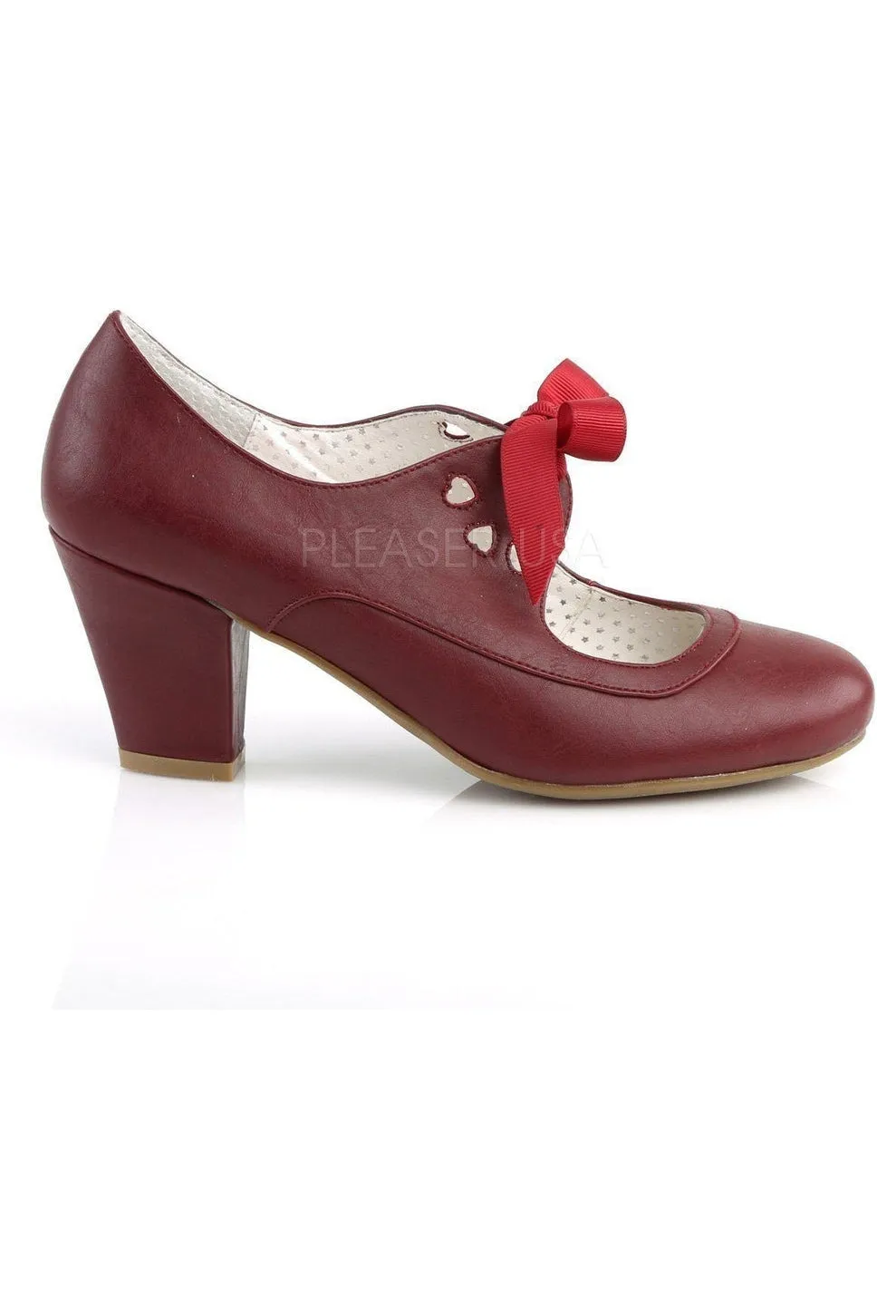 WIGGLE-32 Pump | Burgundy   Faux Leather