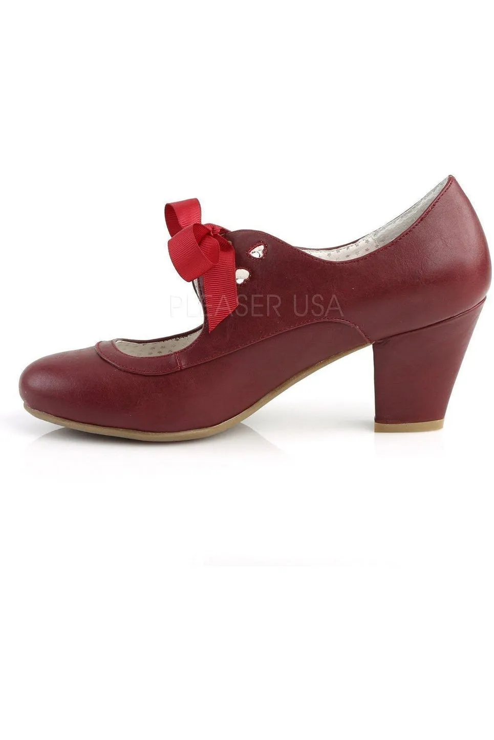 WIGGLE-32 Pump | Burgundy   Faux Leather