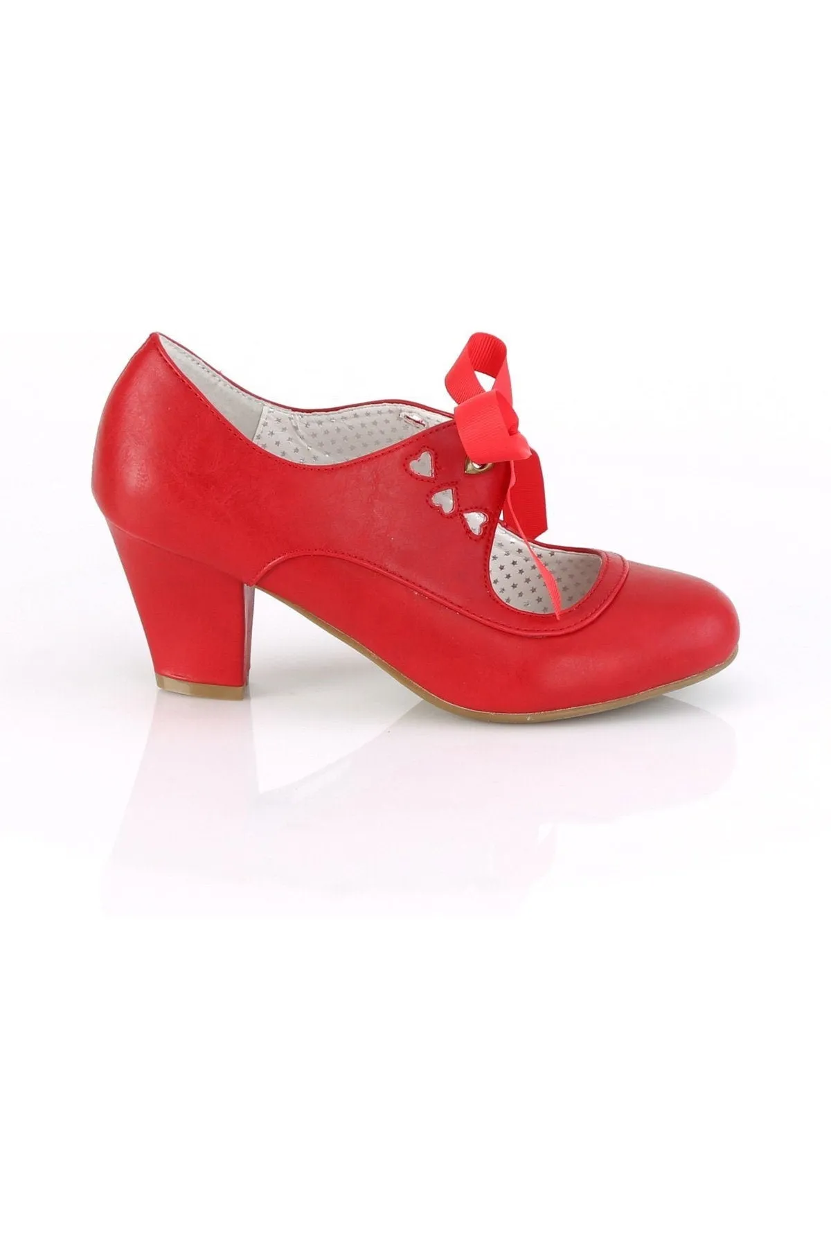 WIGGLE-32 Pump | Red Faux Leather