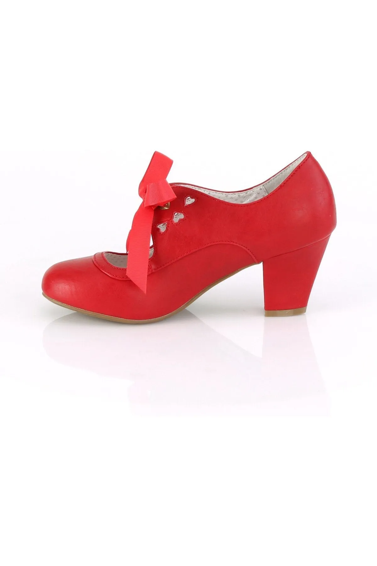 WIGGLE-32 Pump | Red Faux Leather