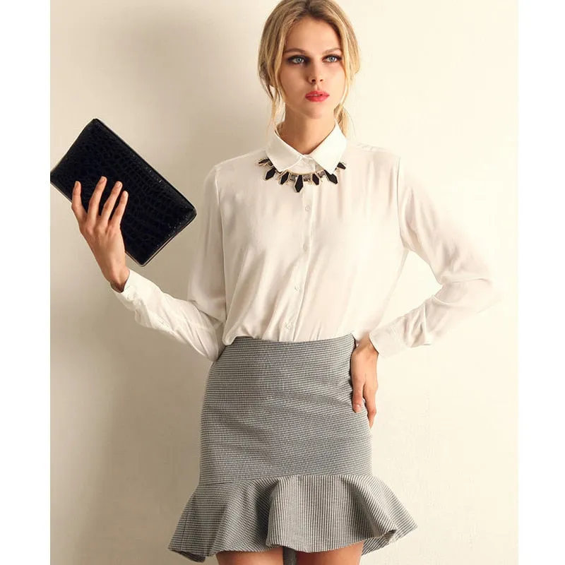Women Blouses Direct Selling Button  Autumn New Long-sleeve