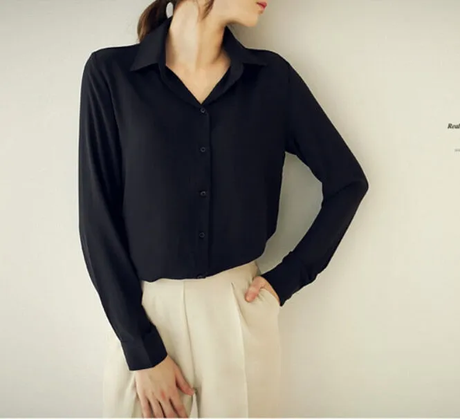 Women Blouses Direct Selling Button  Autumn New Long-sleeve