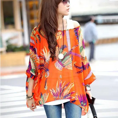 Women Blouses New Arrival 2017 Plus Size Women Clothing Summer Blouse Shirt Woman Vintage Chiffon Shirts Tops Chemise Femme