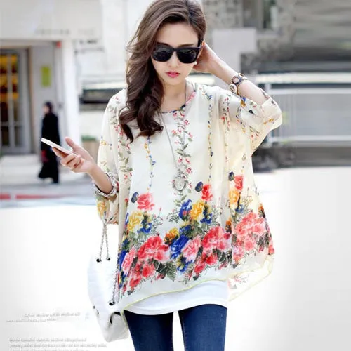 Women Blouses New Arrival 2017 Plus Size Women Clothing Summer Blouse Shirt Woman Vintage Chiffon Shirts Tops Chemise Femme
