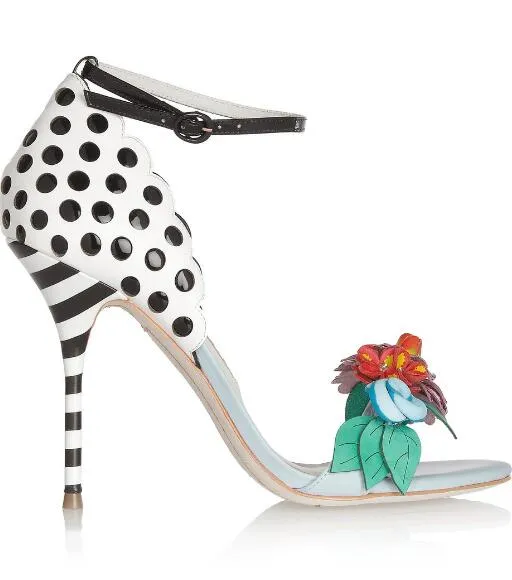 Women Fashion Polka dot Sandals Multicolor Flowers
