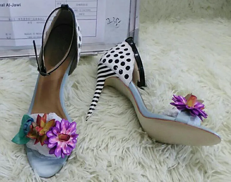 Women Fashion Polka dot Sandals Multicolor Flowers