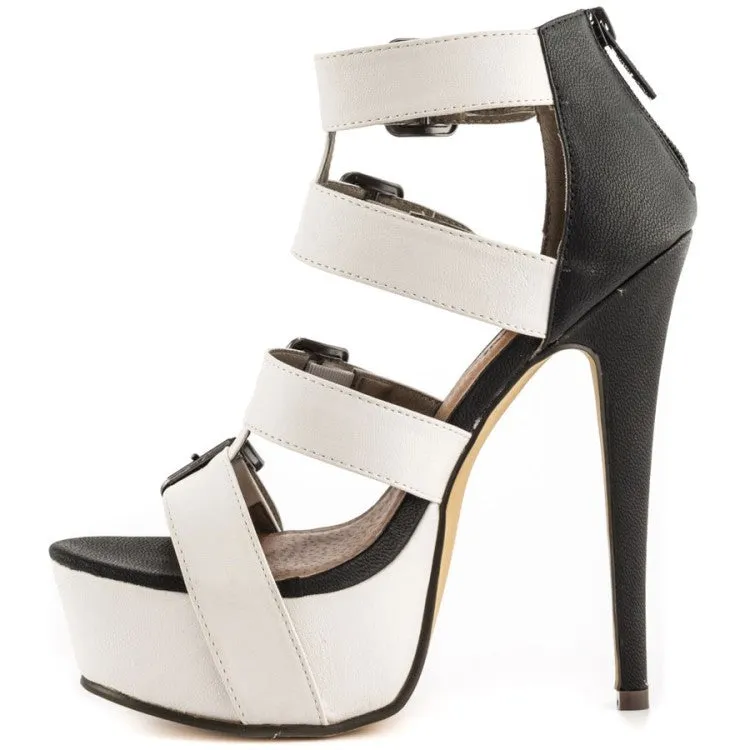 Women Gladiator Women Open Toe Black Sandals Platform