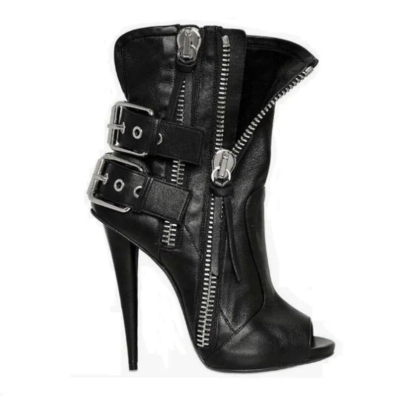 Women High Heel Peep Toe Sandals Boots