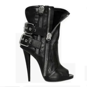 Women High Heel Peep Toe Sandals Boots