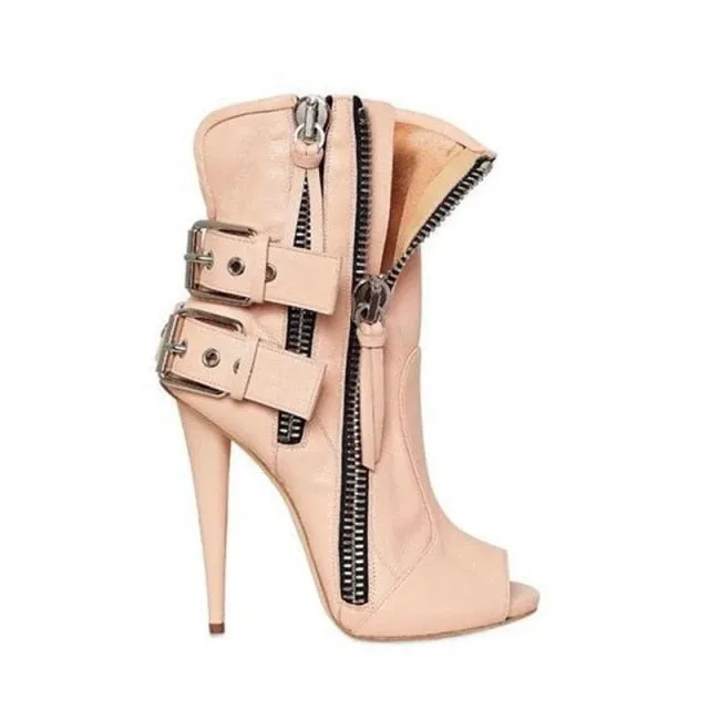 Women High Heel Peep Toe Sandals Boots