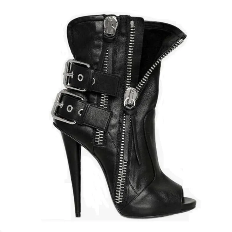 Women High Heel Peep Toe Sandals Boots