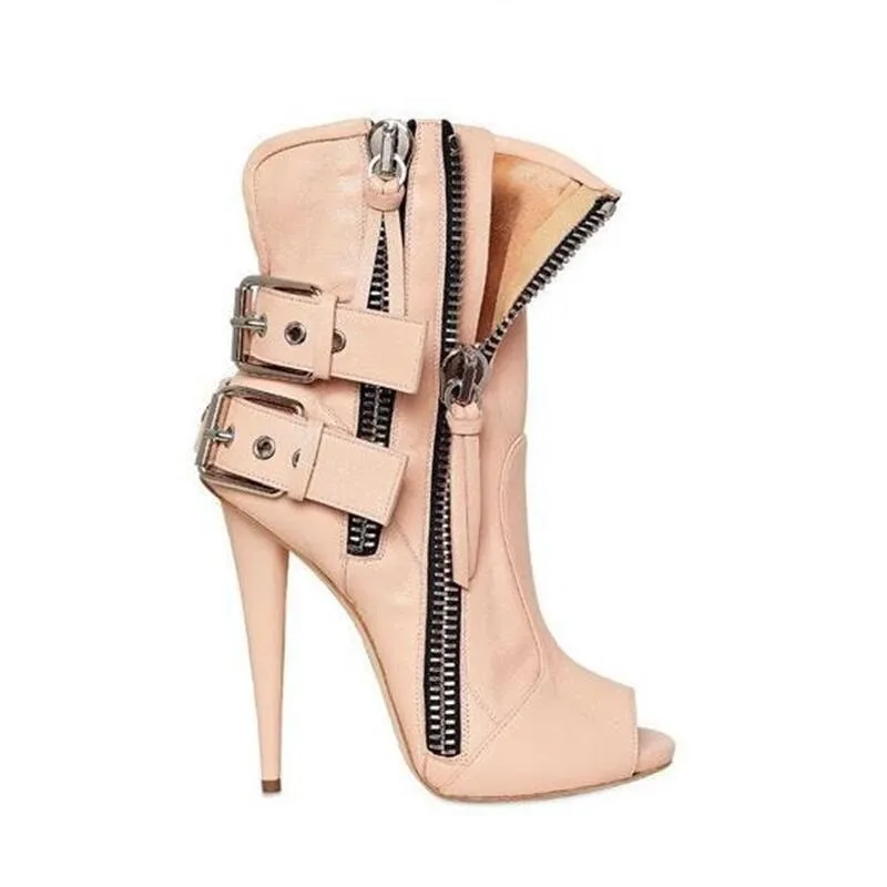 Women High Heel Peep Toe Sandals Boots