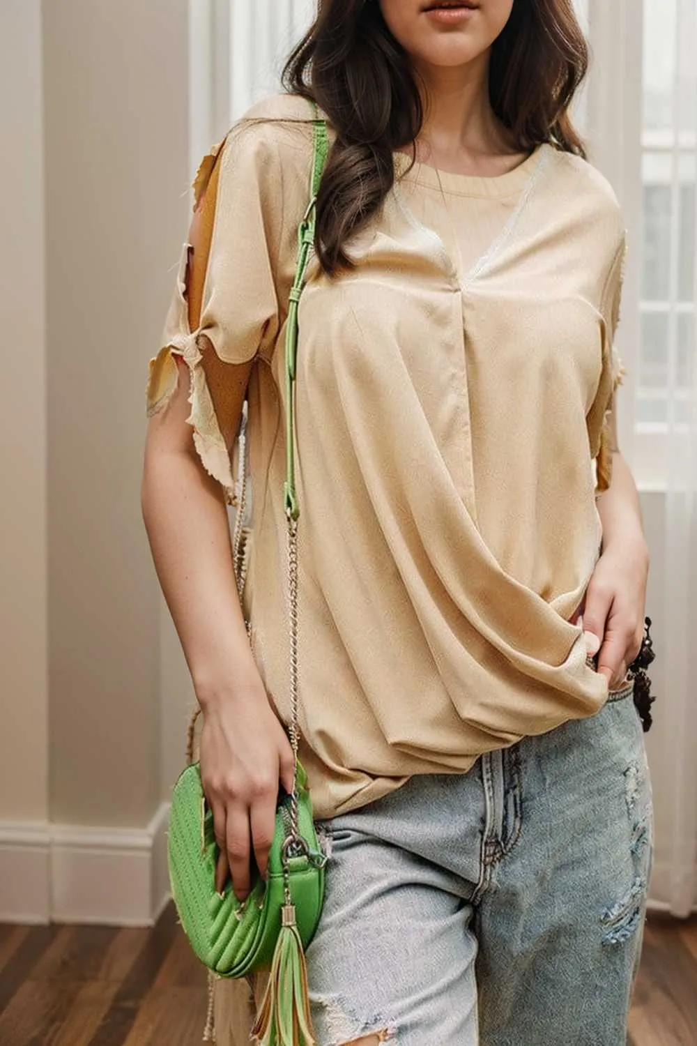 women s blouses loose solid belted long sleeve blouse