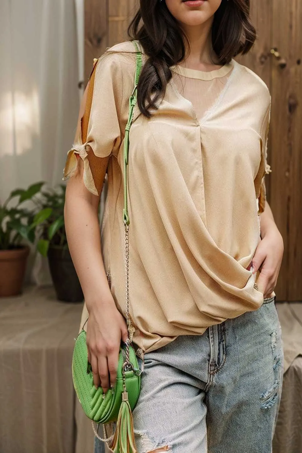 women s blouses loose solid belted long sleeve blouse
