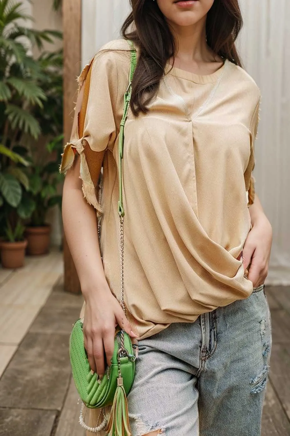 women s blouses loose solid belted long sleeve blouse