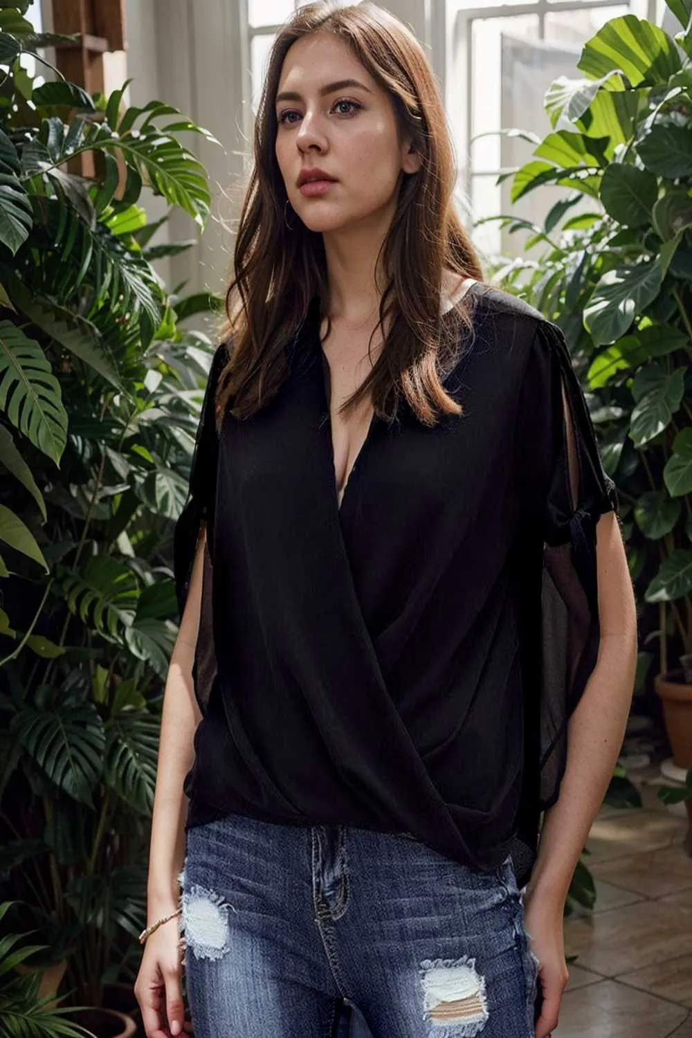 women s blouses loose solid belted long sleeve blouse