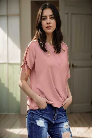 women s blouses loose solid belted long sleeve blouse