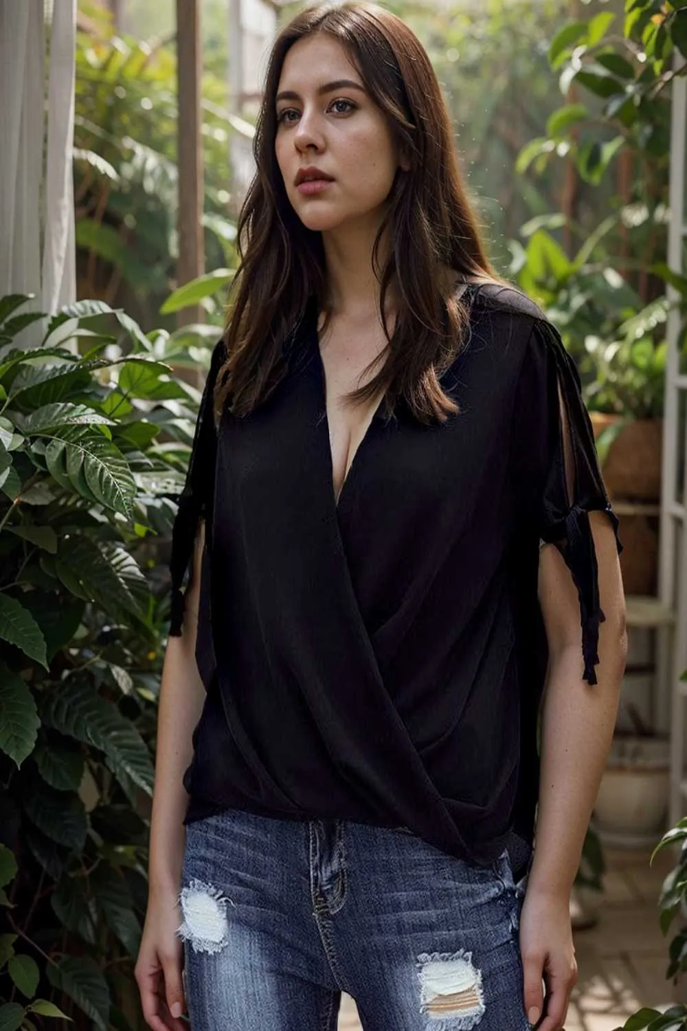 women s blouses loose solid belted long sleeve blouse