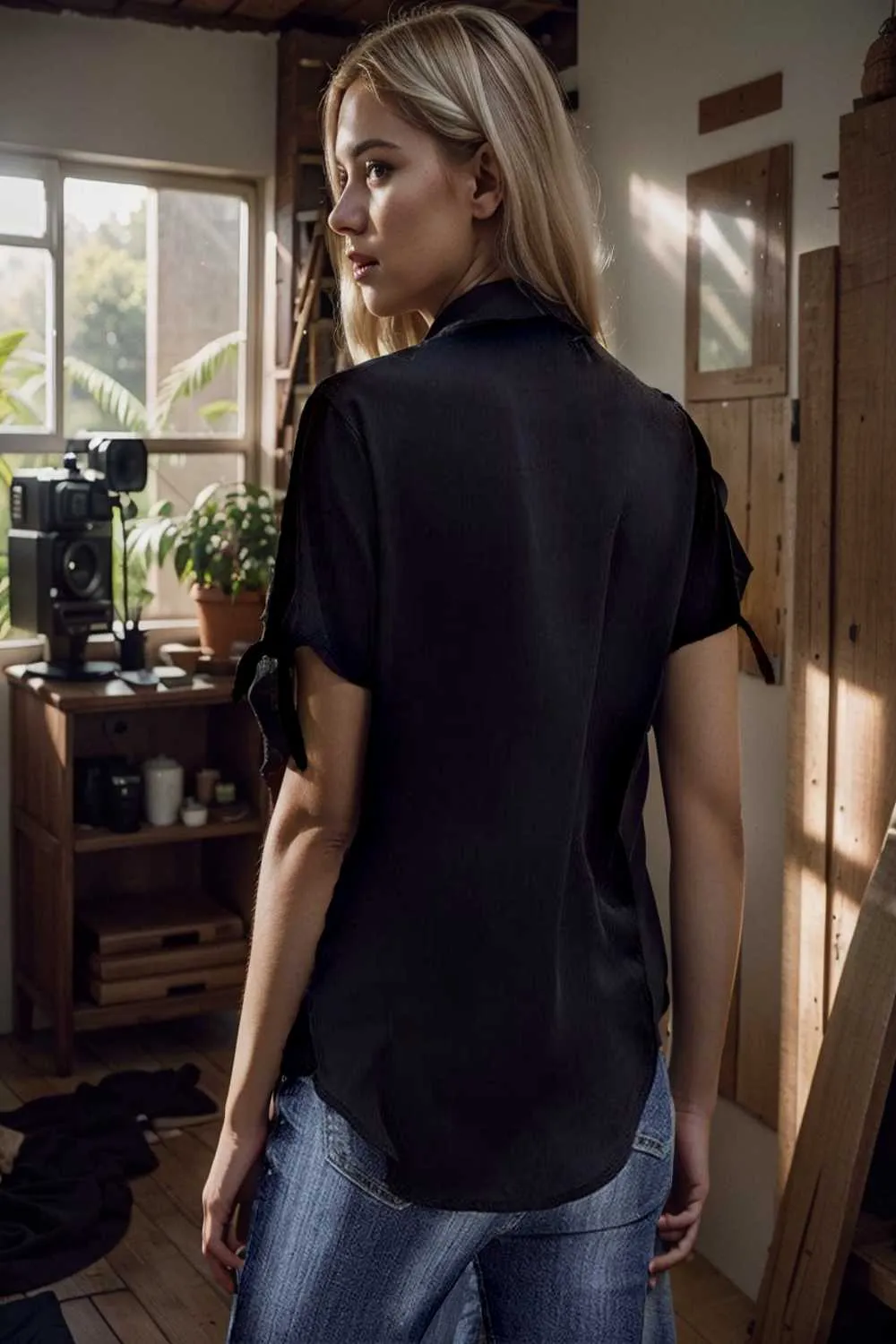 women s blouses loose solid belted long sleeve blouse