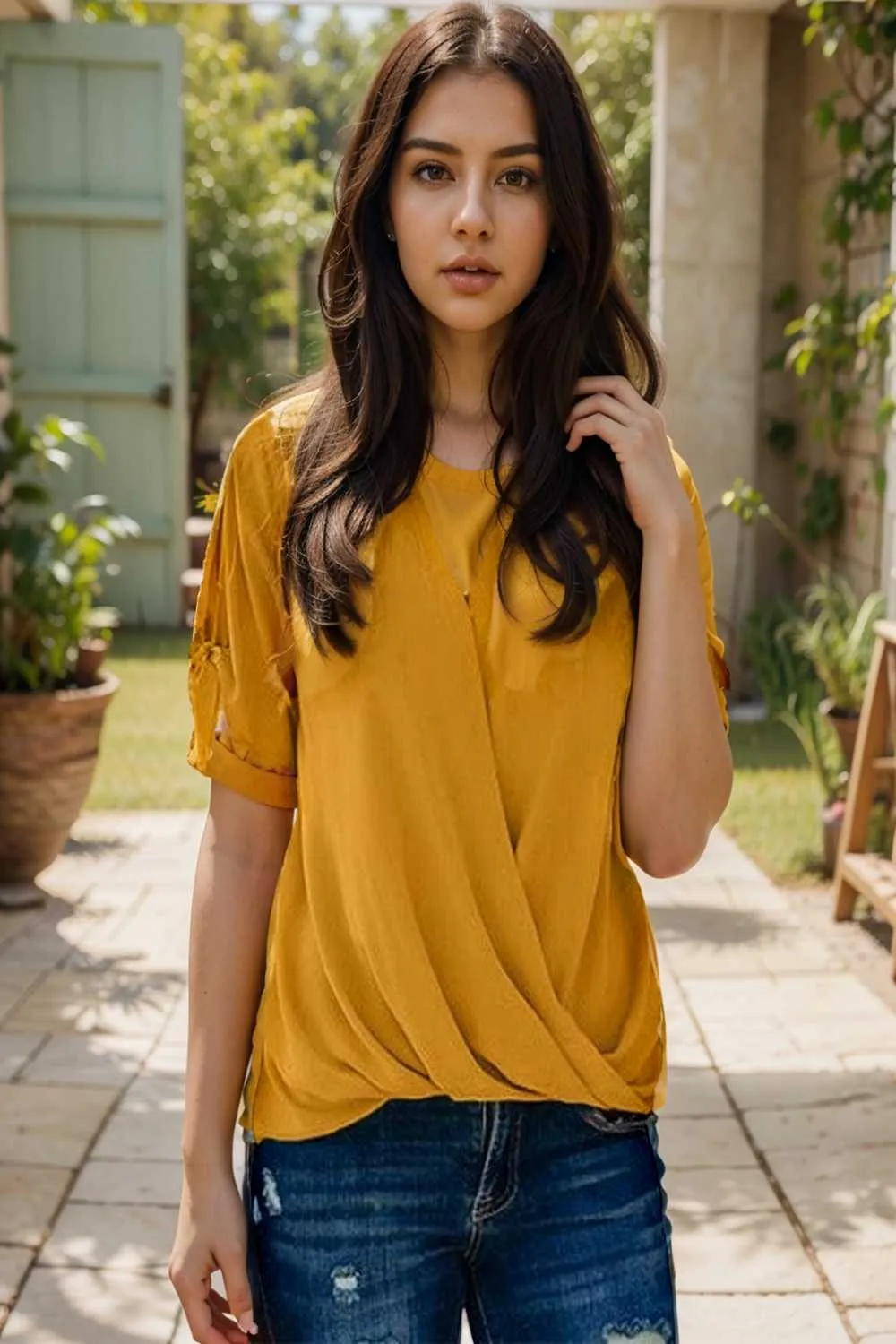 women s blouses loose solid belted long sleeve blouse