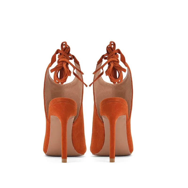 Women sexy fish mouth stiletto heel strap sandals