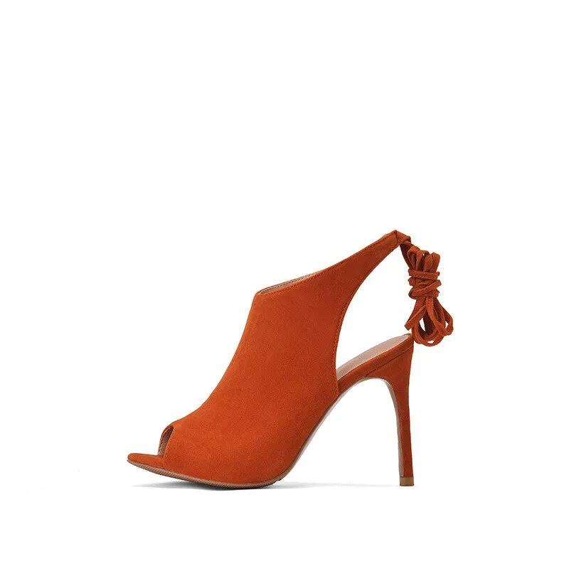 Women sexy fish mouth stiletto heel strap sandals