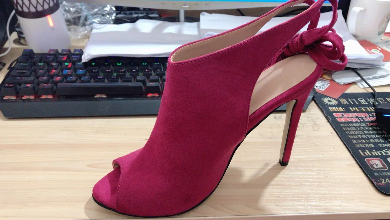 Women sexy fish mouth stiletto heel strap sandals