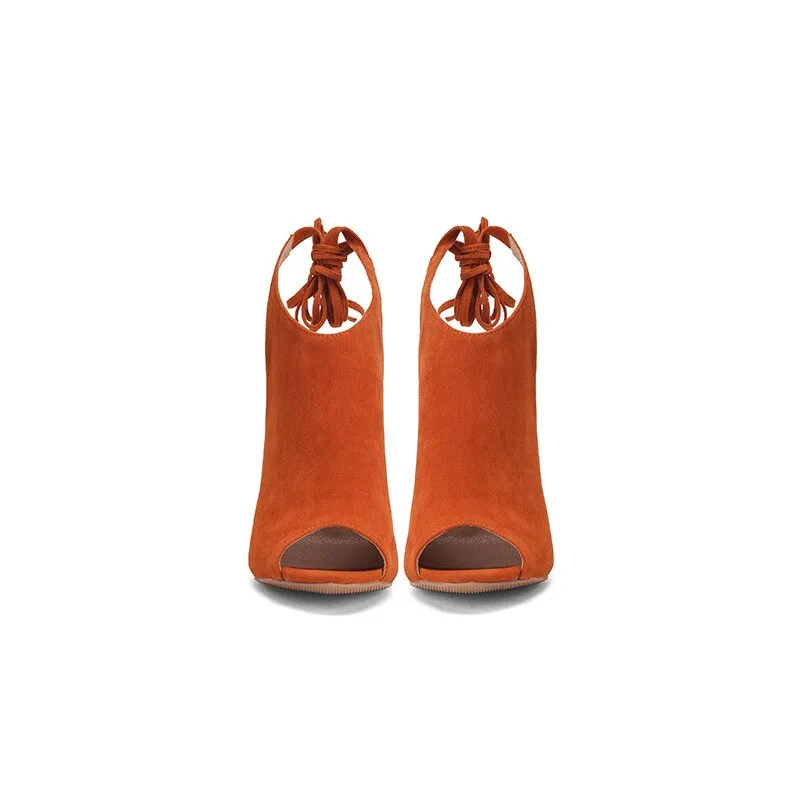 Women sexy fish mouth stiletto heel strap sandals