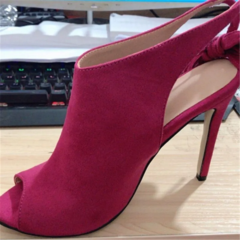 Women sexy fish mouth stiletto heel strap sandals