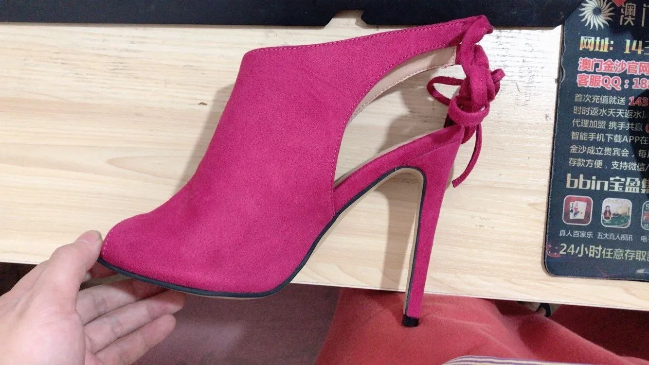 Women sexy fish mouth stiletto heel strap sandals
