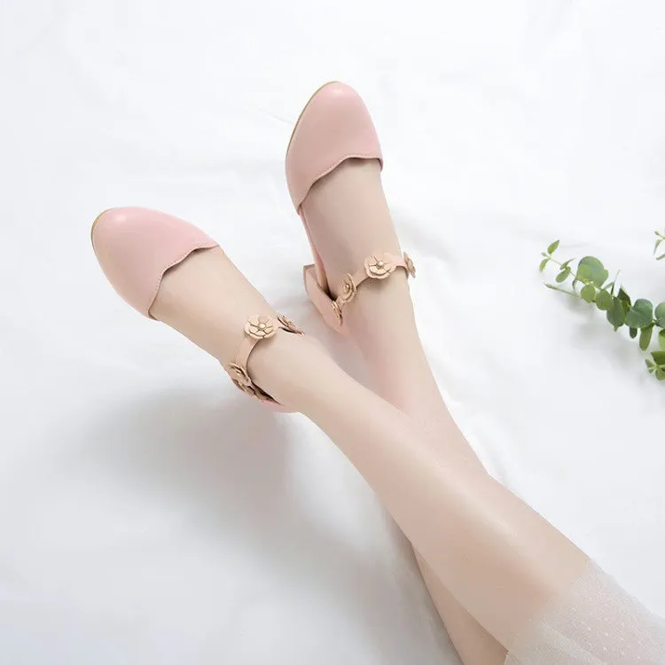 Women's Ankle Strap Mary Jane Mid Heels Sandals