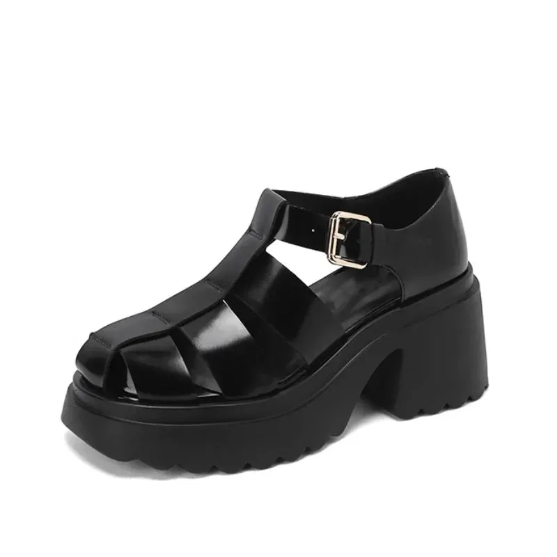 Women's Fashion Gladiator Sandals with Chunky Heels and Thick Platform