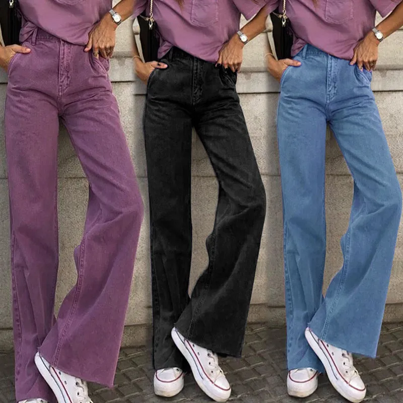 Women's High Waist Mom jeans with Flare Leg