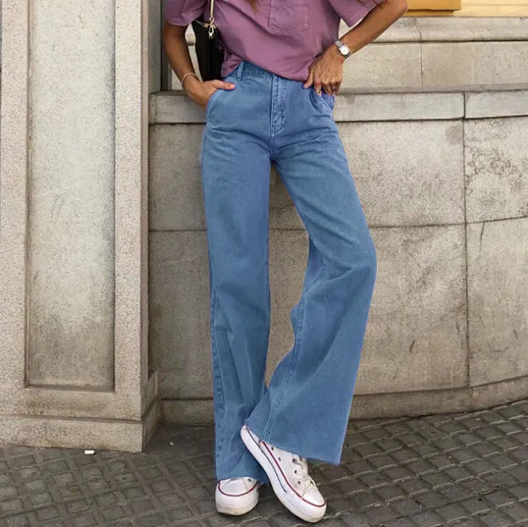 Women's High Waist Mom jeans with Flare Leg