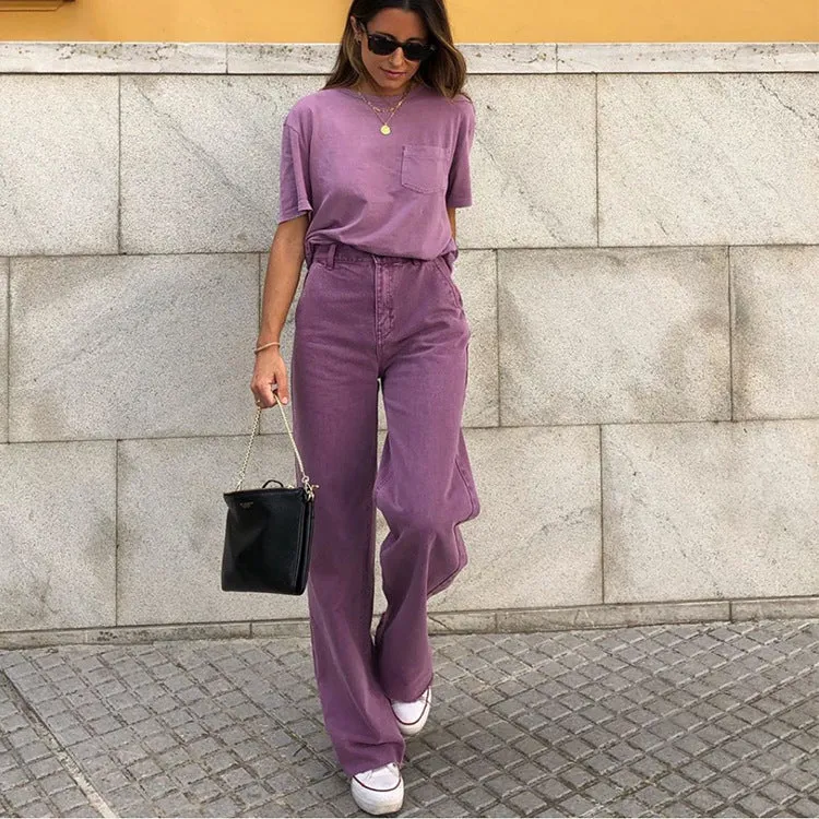 Women's High Waist Mom jeans with Flare Leg