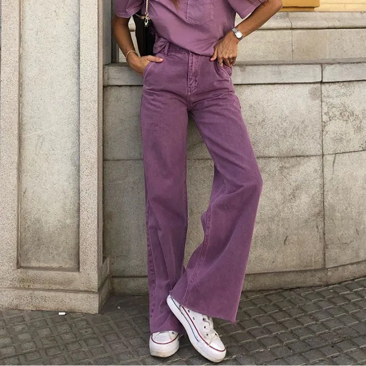 Women's High Waist Mom jeans with Flare Leg