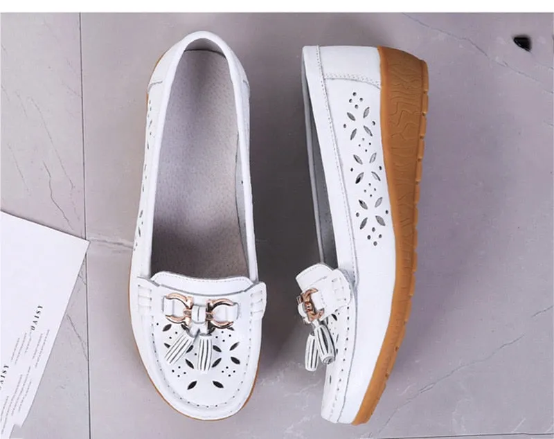 Women's Loafers Breathable Slip On Flat Moccasins Shoes