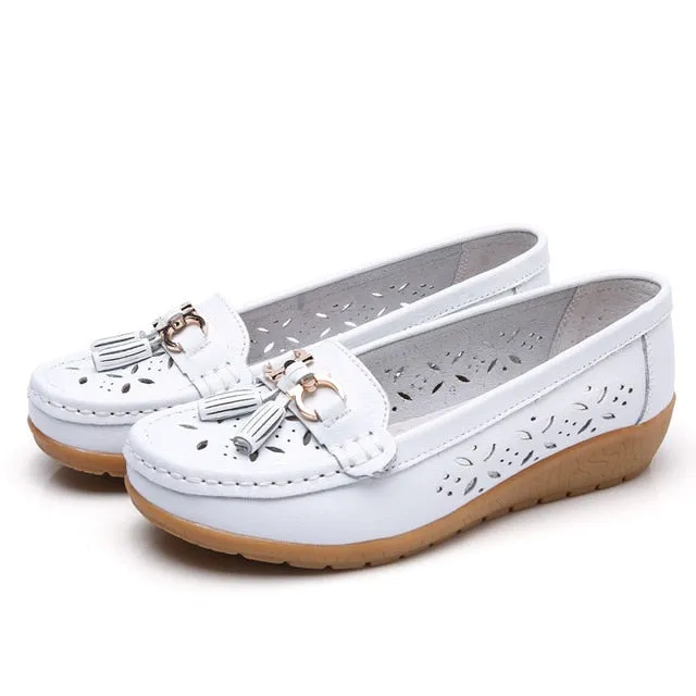 Women's Loafers Breathable Slip On Flat Moccasins Shoes