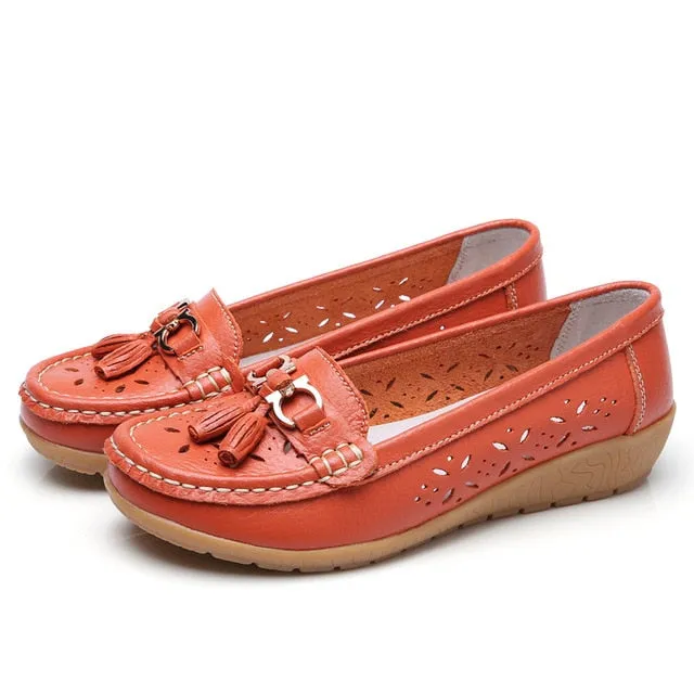 Women's Loafers Breathable Slip On Flat Moccasins Shoes