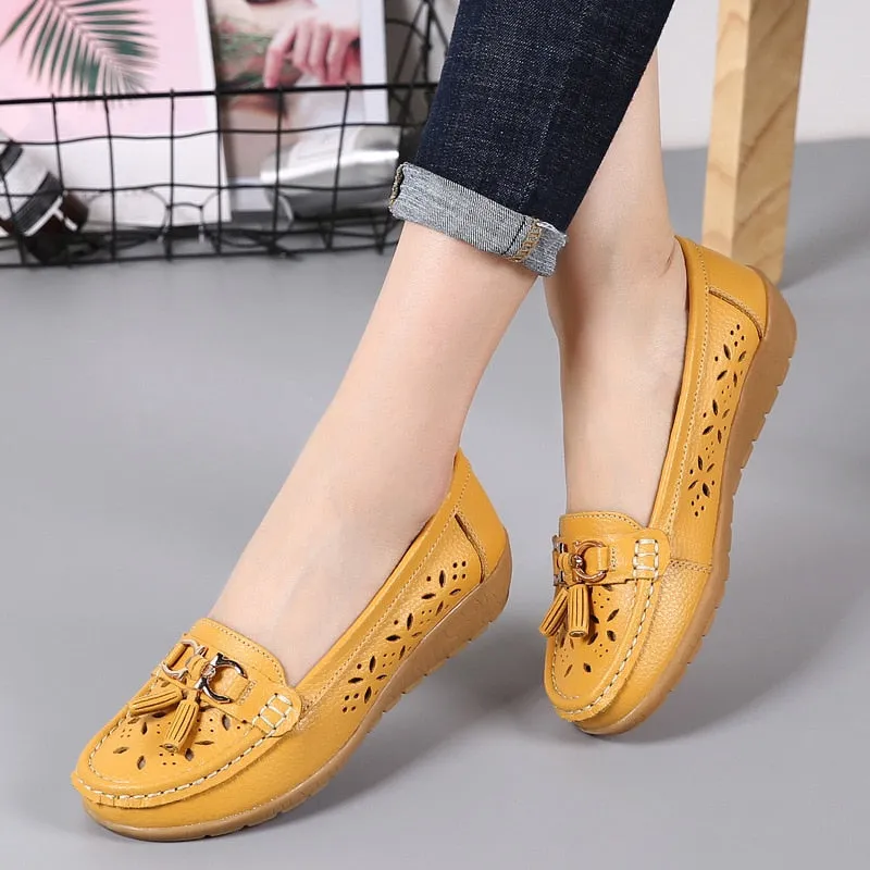 Women's Loafers Breathable Slip On Flat Moccasins Shoes