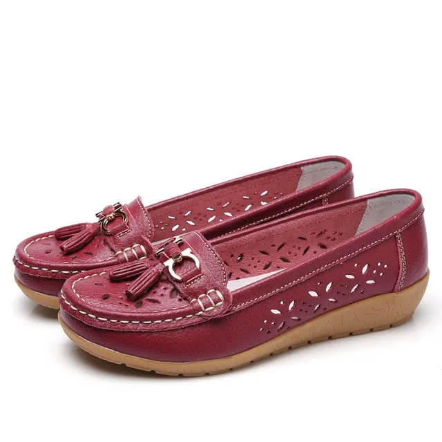 Women's Loafers Breathable Slip On Flat Moccasins Shoes