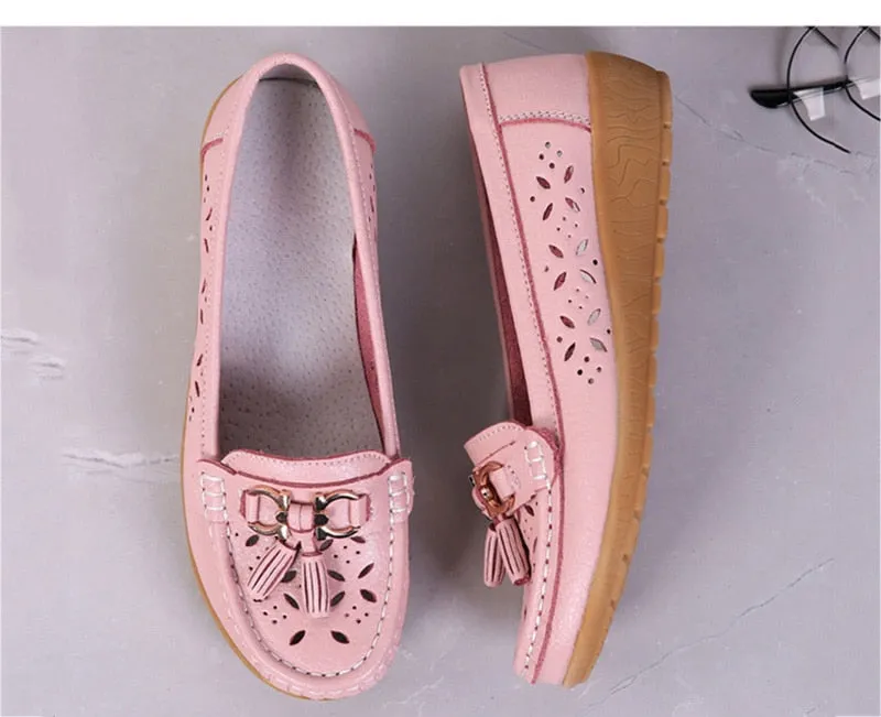 Women's Loafers Breathable Slip On Flat Moccasins Shoes