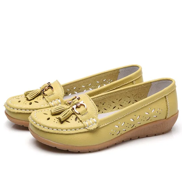 Women's Loafers Breathable Slip On Flat Moccasins Shoes