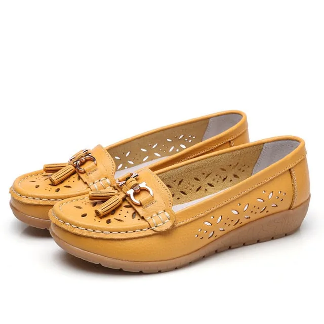 Women's Loafers Breathable Slip On Flat Moccasins Shoes