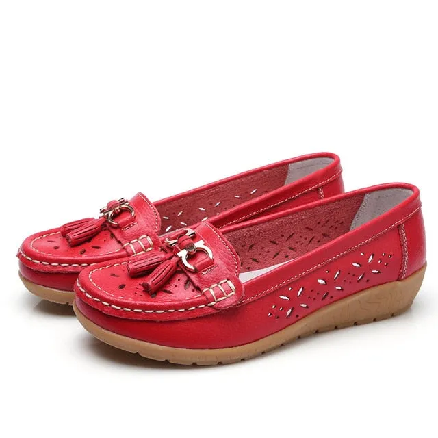 Women's Loafers Breathable Slip On Flat Moccasins Shoes