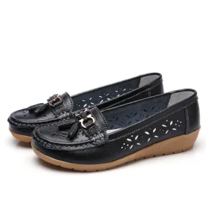 Women's Loafers Breathable Slip On Flat Moccasins Shoes