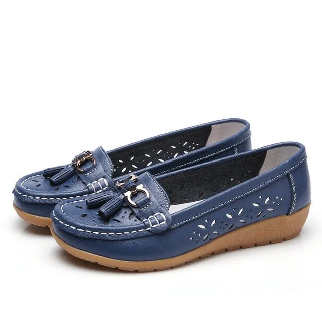 Women's Loafers Breathable Slip On Flat Moccasins Shoes