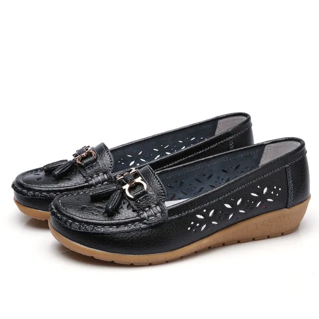 Women's Loafers Breathable Slip On Flat Moccasins Shoes