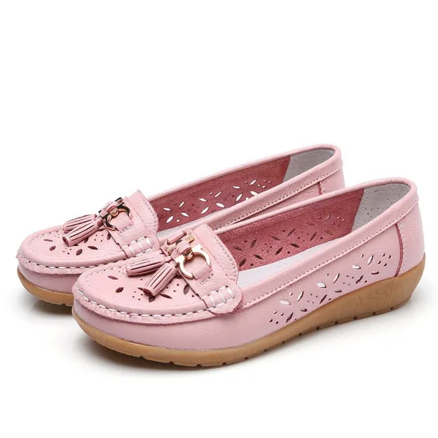 Women's Loafers Breathable Slip On Flat Moccasins Shoes